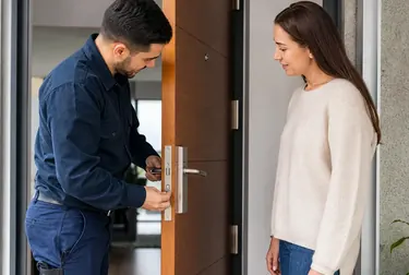 Chaveiro utilizando ferramentas para abrir uma porta em Cametá.