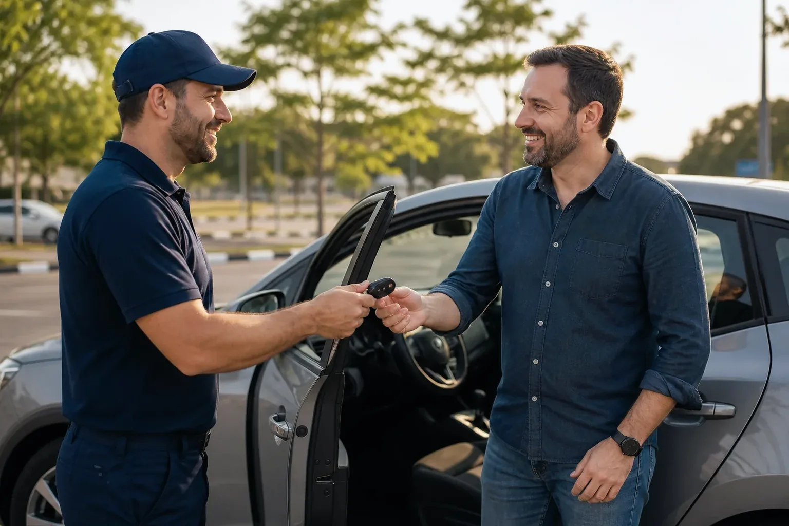 Chaveiro utilizando técnicas para abrir um carro em Cametá.